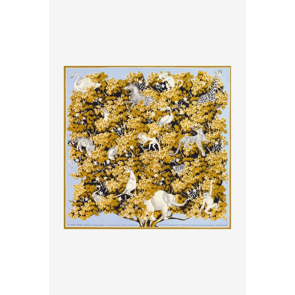 Inoui Editions šilko ir modalo skara BESTIAIRE GOLDEN BROWN